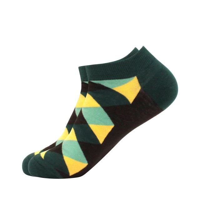 Colorful Argyle Ankle Socks (Adult Large - Men's Shoe Sizes 8-12) from the Sock Panda