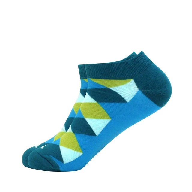 Colorful Argyle Ankle Socks (Adult Large - Men's Shoe Sizes 8-12) from the Sock Panda