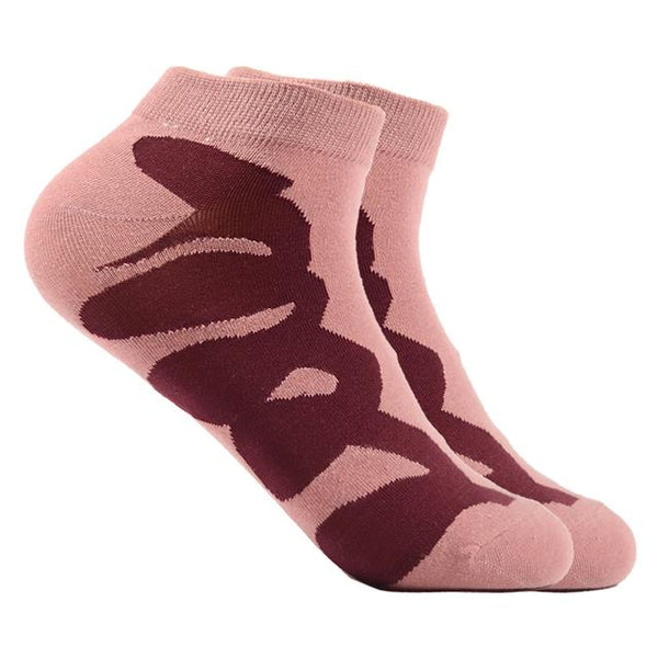 Maroon Doodle Ankle Socks (Adult Medium)