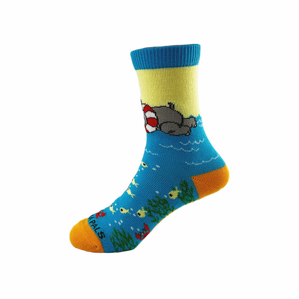 Swimming Hippos Socks from the Sock Panda (Ages 3-7)