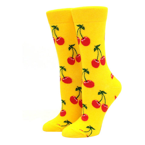 Cherry Pattern Patterned Sock from the Sock Panda (Adult Medium)