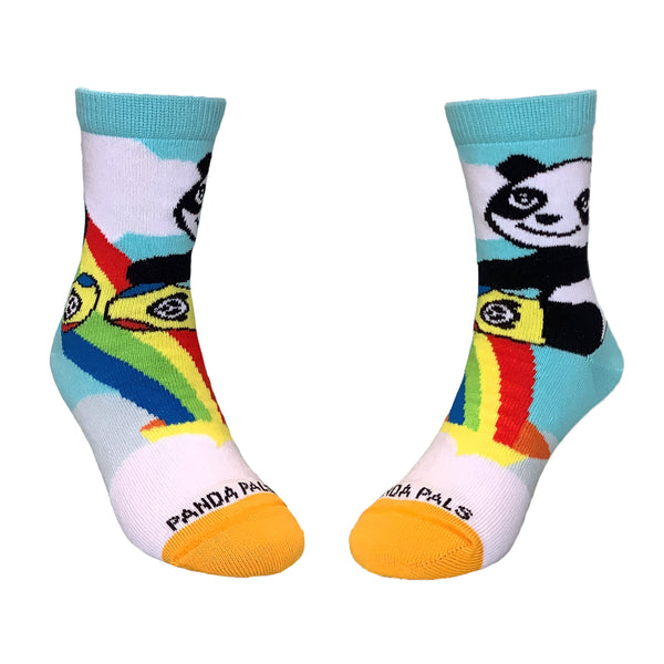 Panda Hugging Rainbow Socks from the Sock Panda (Ages 3-7)