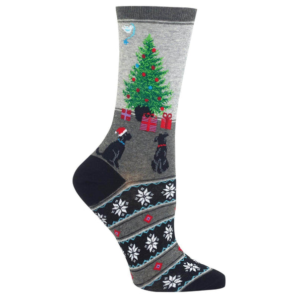 Christmas Tree Dogs Socks (Adult Medium) - Blue or Gray