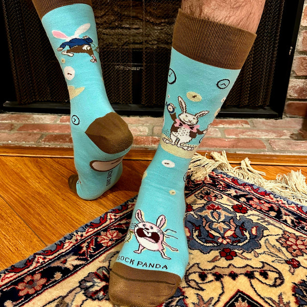 Time Bunny Rabbit Socks from the Sock Panda (Adult Large)
