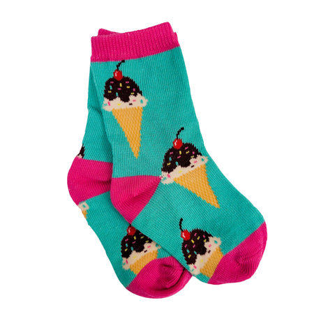 Ice Cream Cone with Cherry on Top Socks (Ages 0-1 & 1-2 years)
