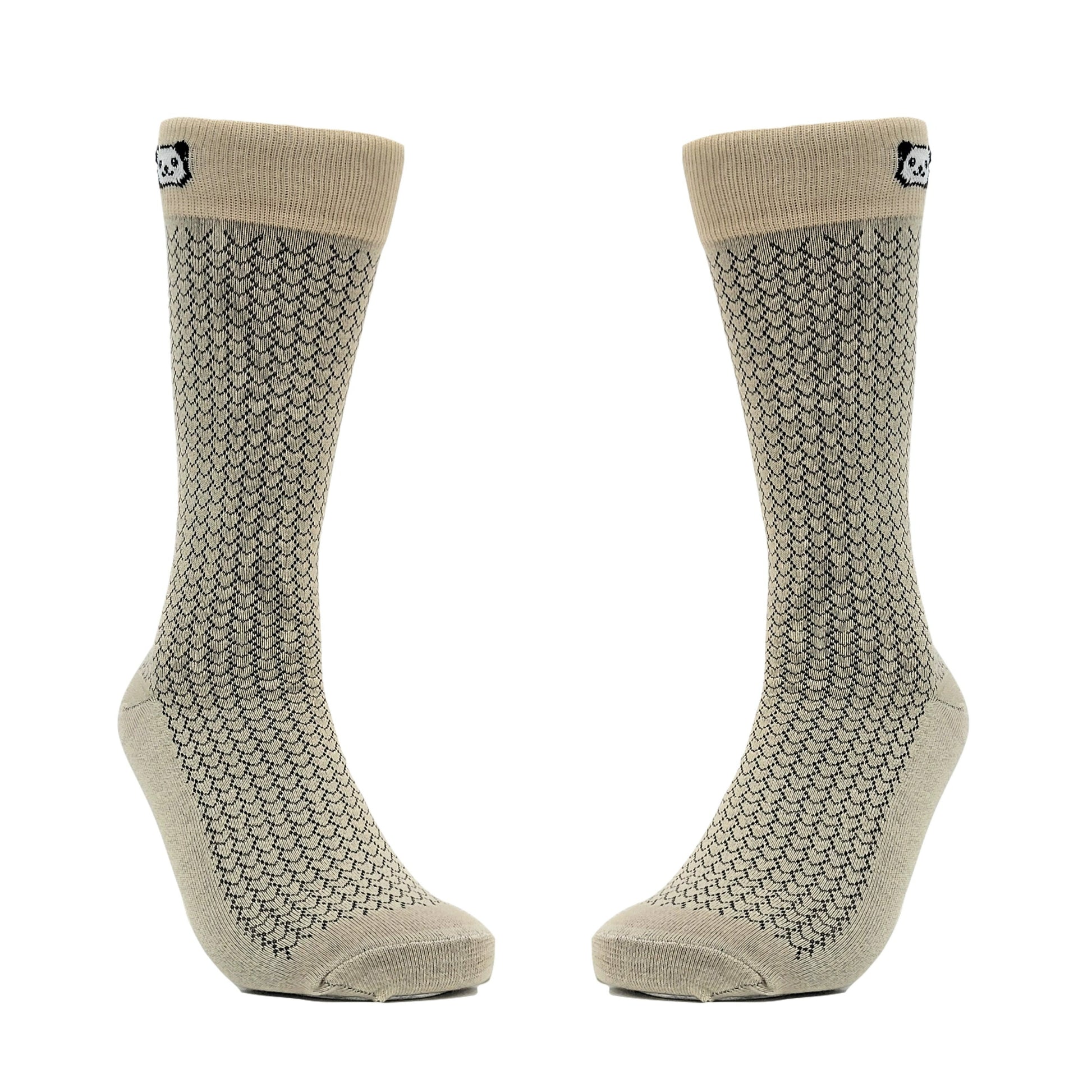 Stylish Khaki with Black Patterned Socks from the Sock Panda (Two Sizes)