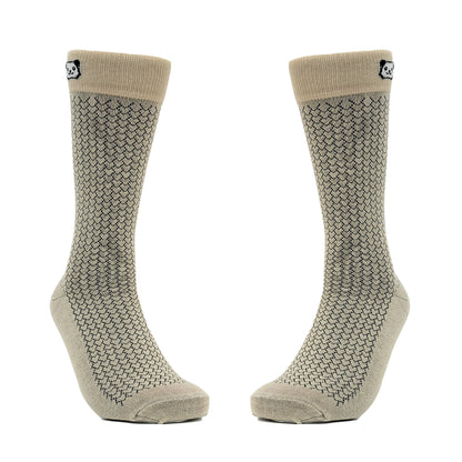 Stylish Khaki with Black Patterned Socks from the Sock Panda (Two Sizes)