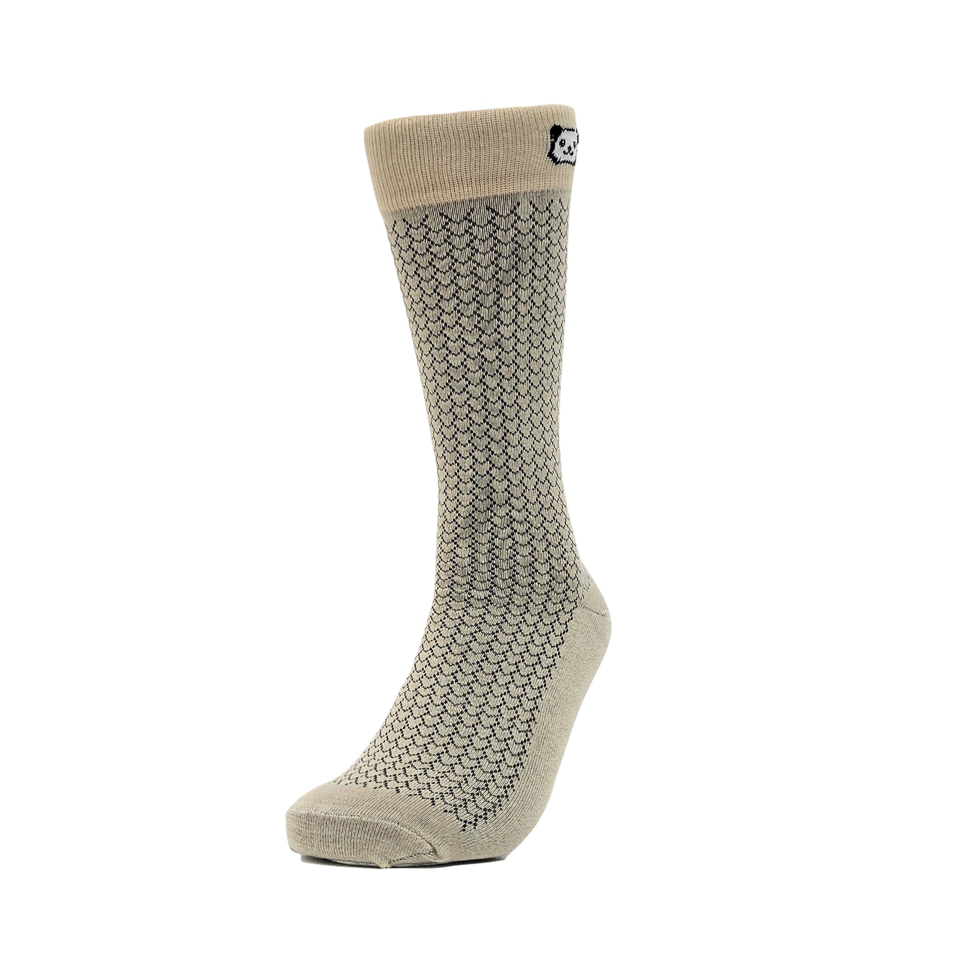Stylish Khaki with Black Patterned Socks from the Sock Panda (Two Sizes)