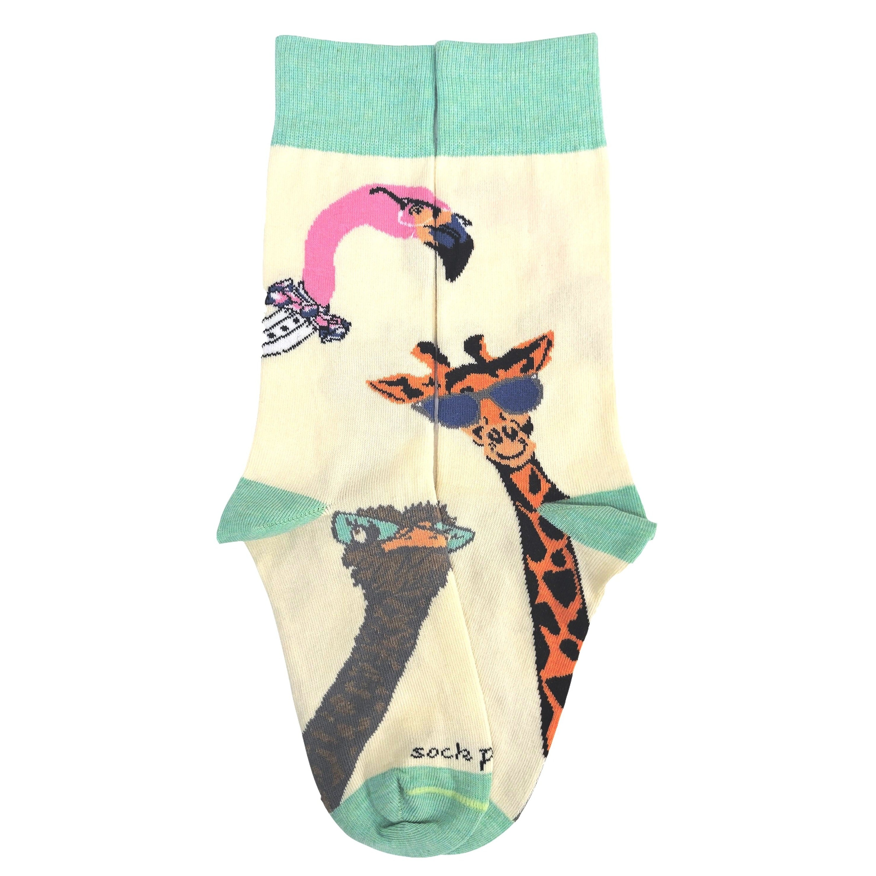 Long Necked Animals Wearing Glasses Socks from the Sock Panda (Adult Small)
