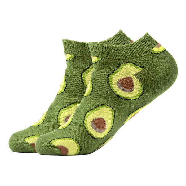 Avocado Pattern Green Ankle Socks (Men's & Women's Sizes)