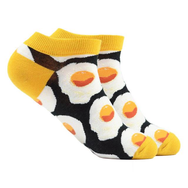 Fried Eggs Patterned Ankle Socks