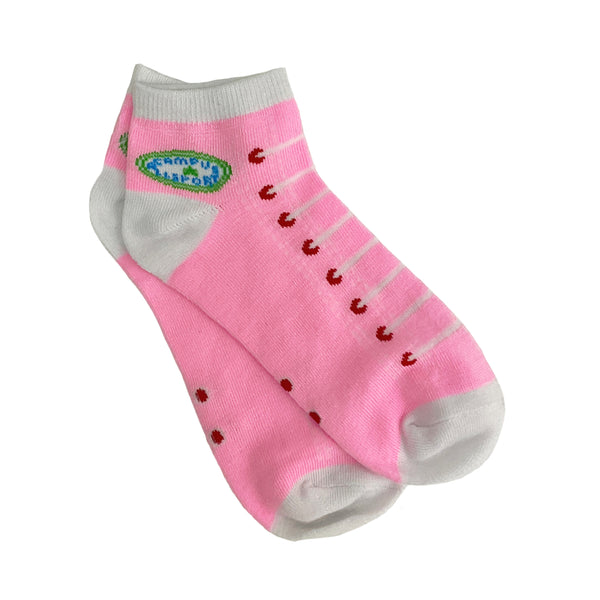Pink Sneaker Pattern Ankle Socks (Adult Medium)