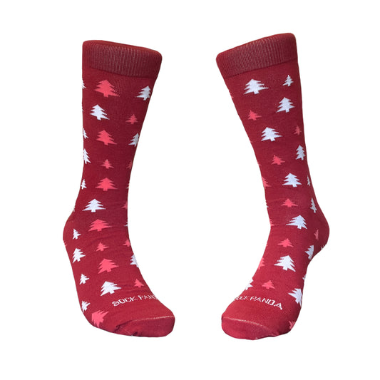 Winter Holiday Tree Patterned Socks from the Sock Panda