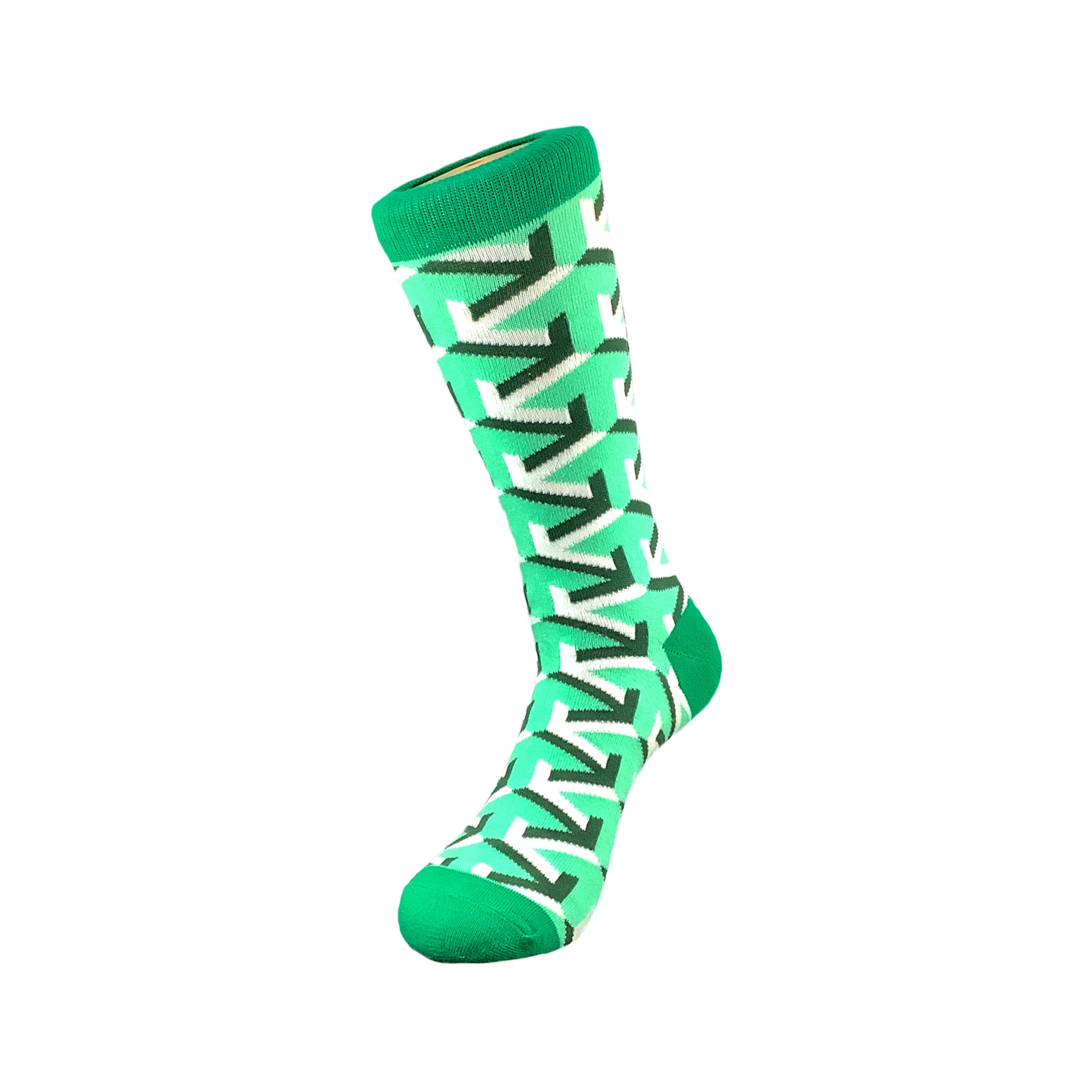 Classy Green Geometric Arrow Socks from the Sock Panda