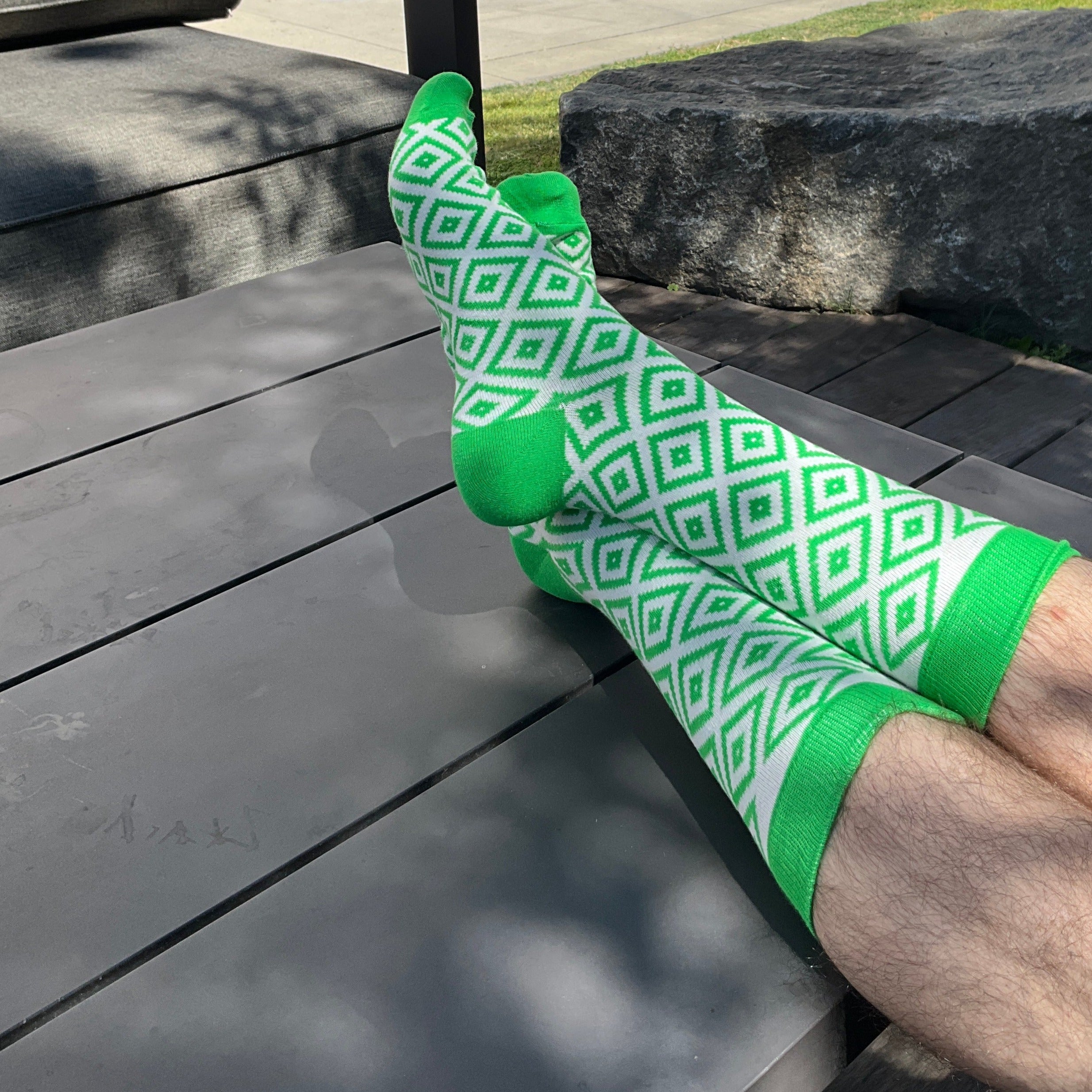 Green Diamond Pattern Socks from the Sock Panda