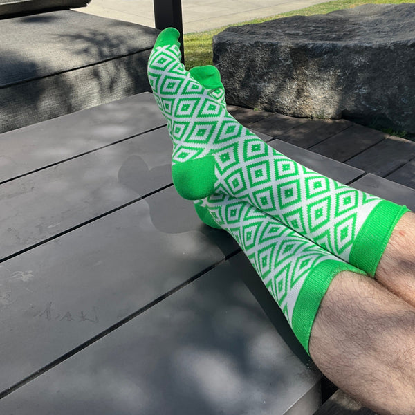 Green Diamond Pattern Socks from the Sock Panda
