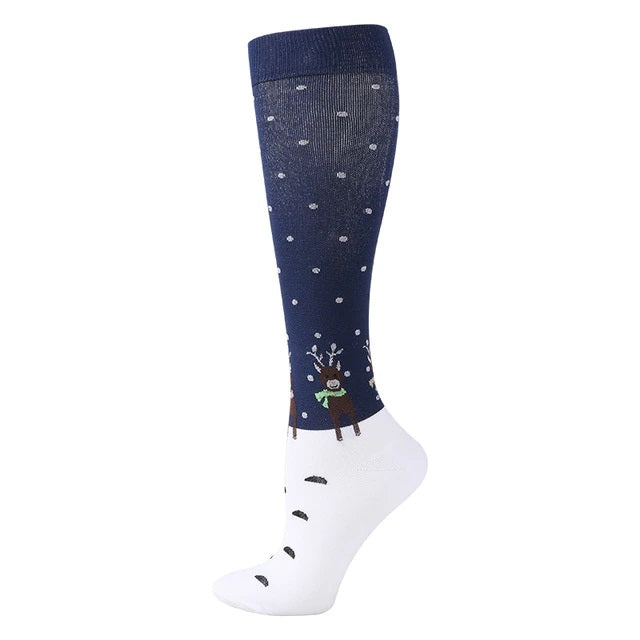 Three Reindeer Knee High (Compression Socks)