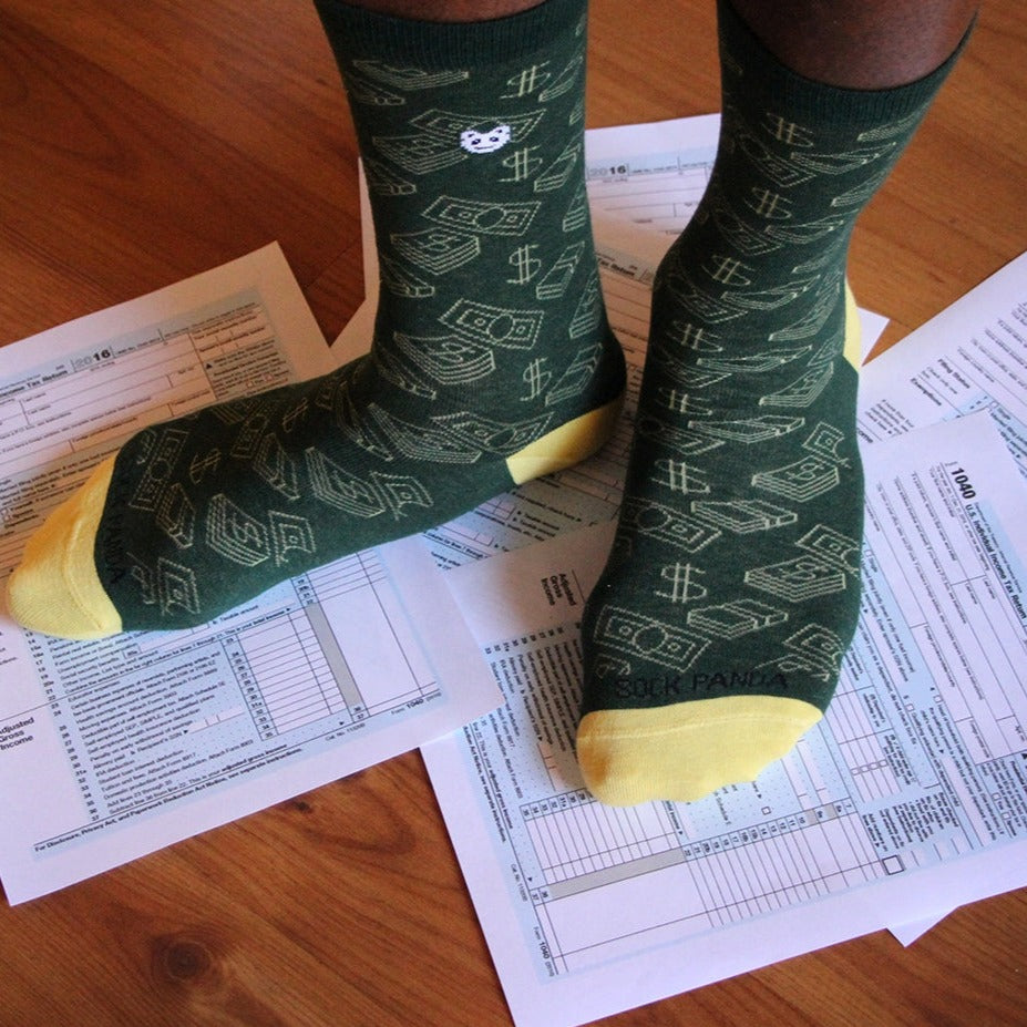 Money Socks from the Sock Panda (Adult Medium - Women's Shoe Sizes 5-10)