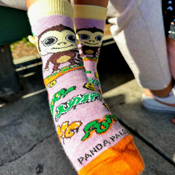 Monkey Skateboarding Socks from the Sock Panda (Age 3-7)