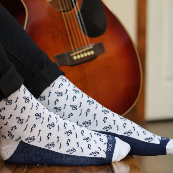 Melodic and Sophisticated Music Note Pattern Socks