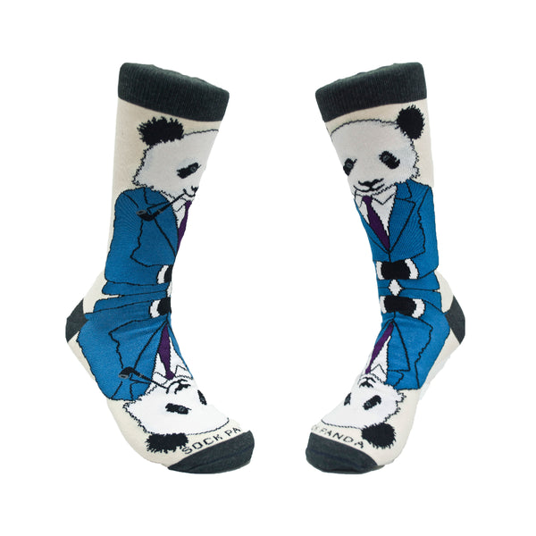 Dignified Reflective Panda Wearing a Suit Socks (Adult Large)