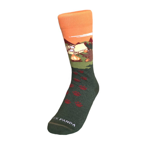 Relax and be Calm Camping Bear Socks