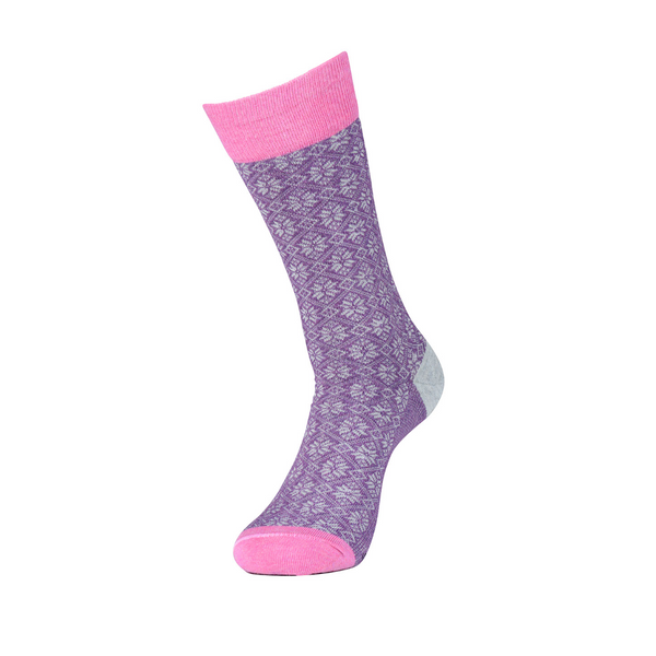 Purple Snowflake Pattern Socks (Adult Medium)
