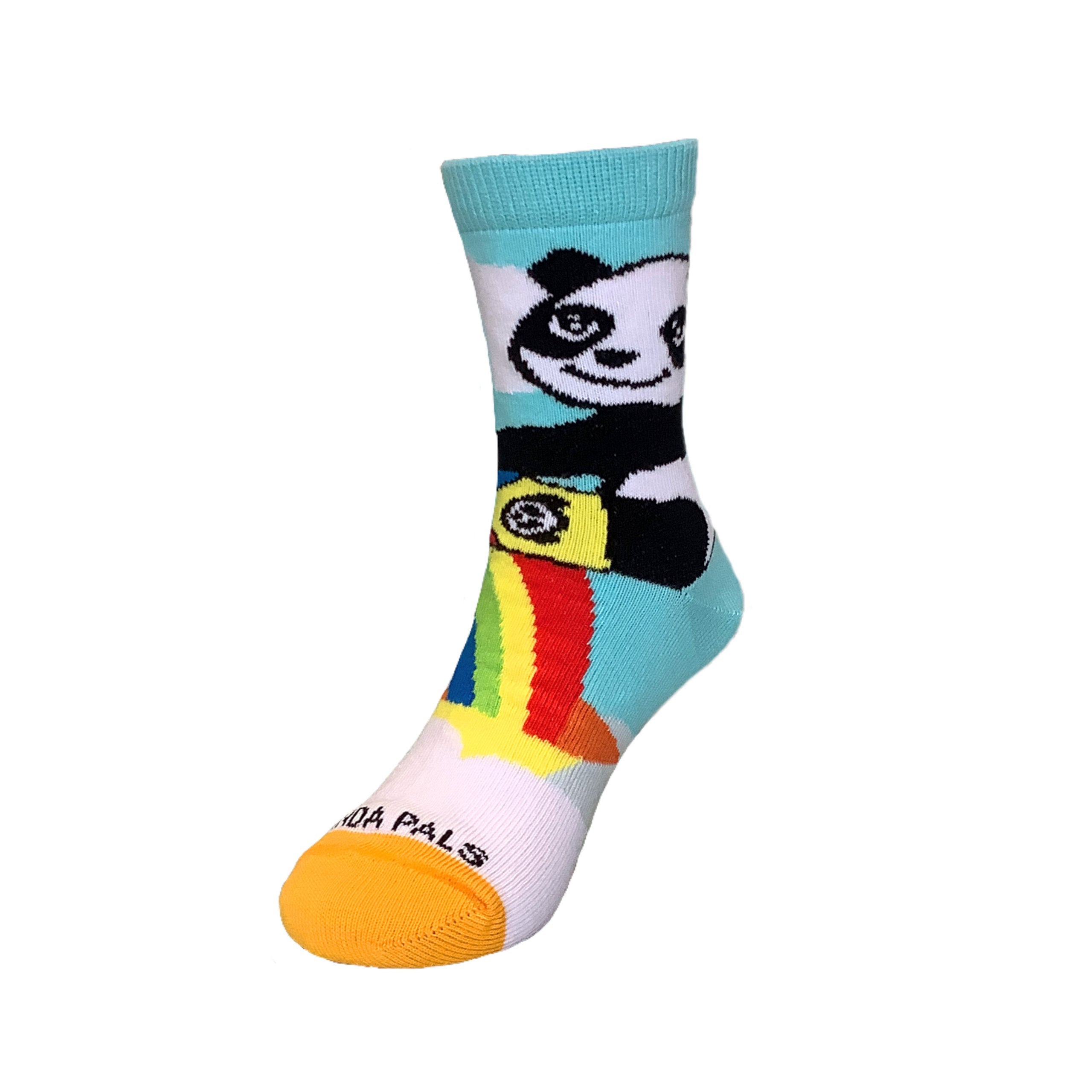 Panda Hugging Rainbow Socks from the Sock Panda (Ages 3-7)