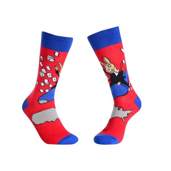 Political Humor Socks - Vote or Suffer the Consequences from the Sock Panda