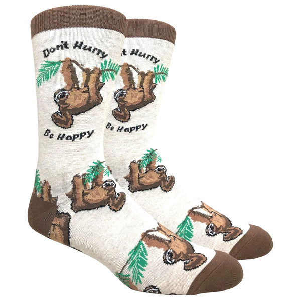 Don't Hurry, Be Happy Sloth Socks (Adult Large)