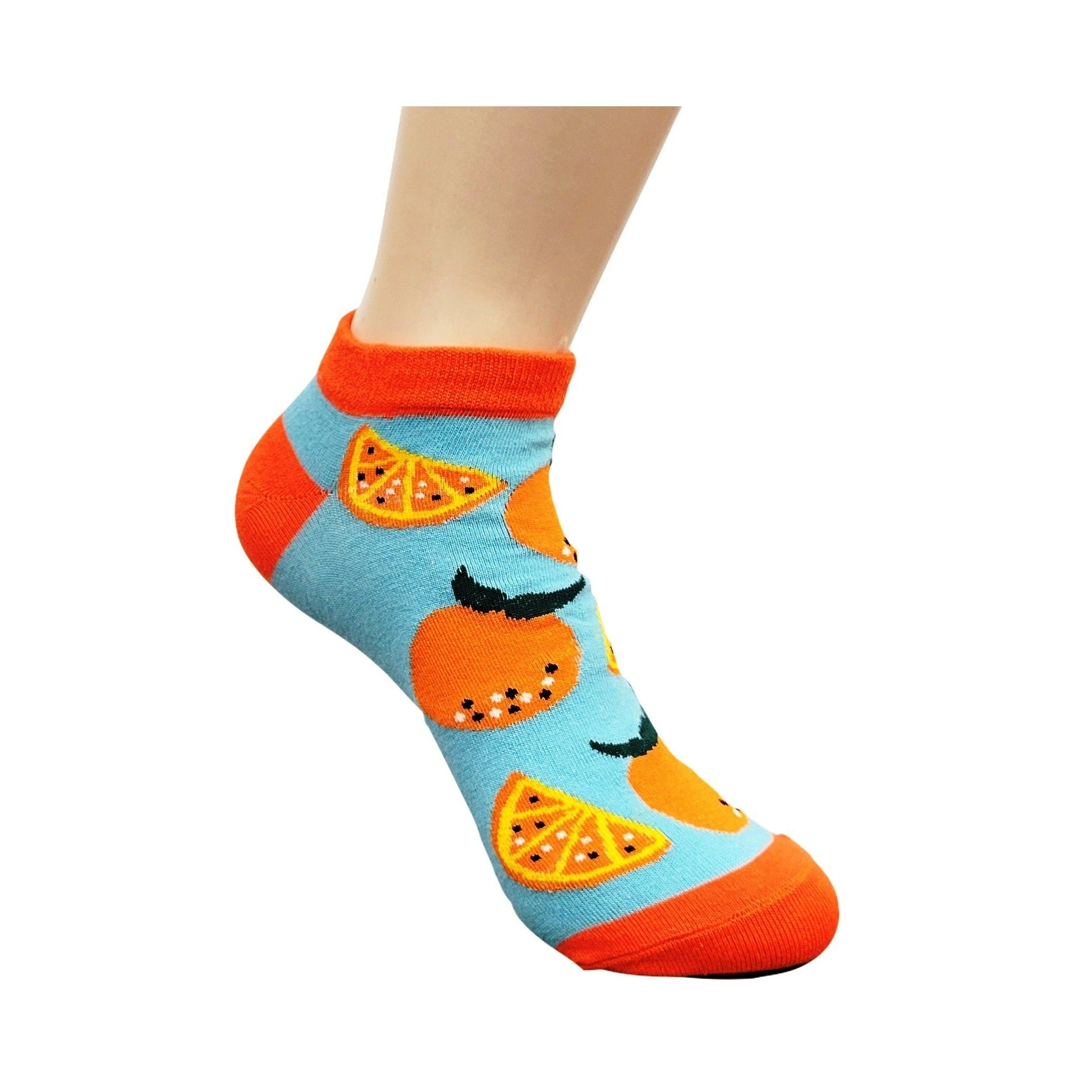Orange Slice Patterned Ankle Socks (Adult Medium)