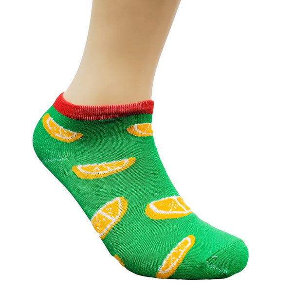 Orange Slices Patterned Ankle Socks (Adult Medium)