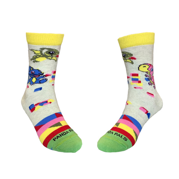 Trio Playful Baby Dinosaurs Socks (Ages 3-7) from the Sock Panda