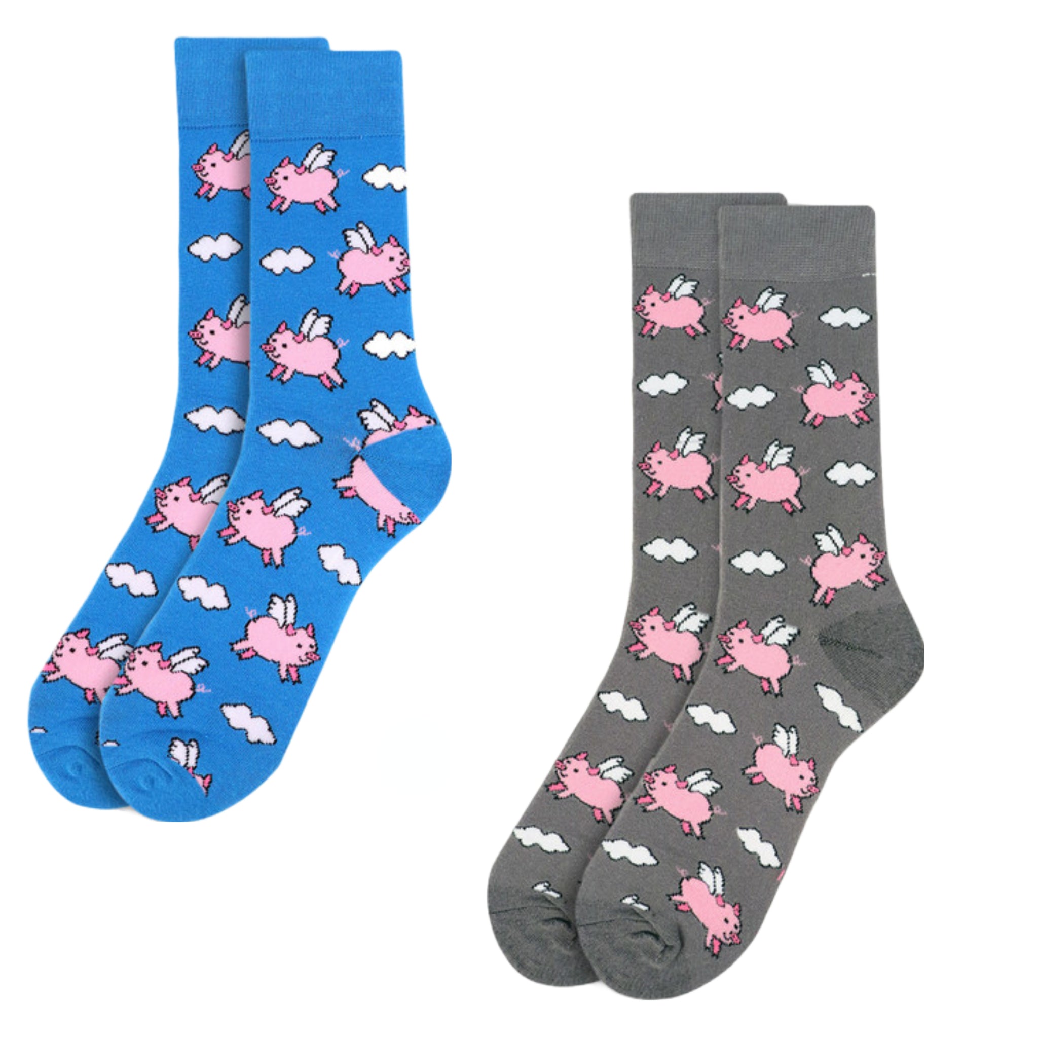 Flying Pigs Socks (Adult Large - Men's Shoe Sizes 8-12)