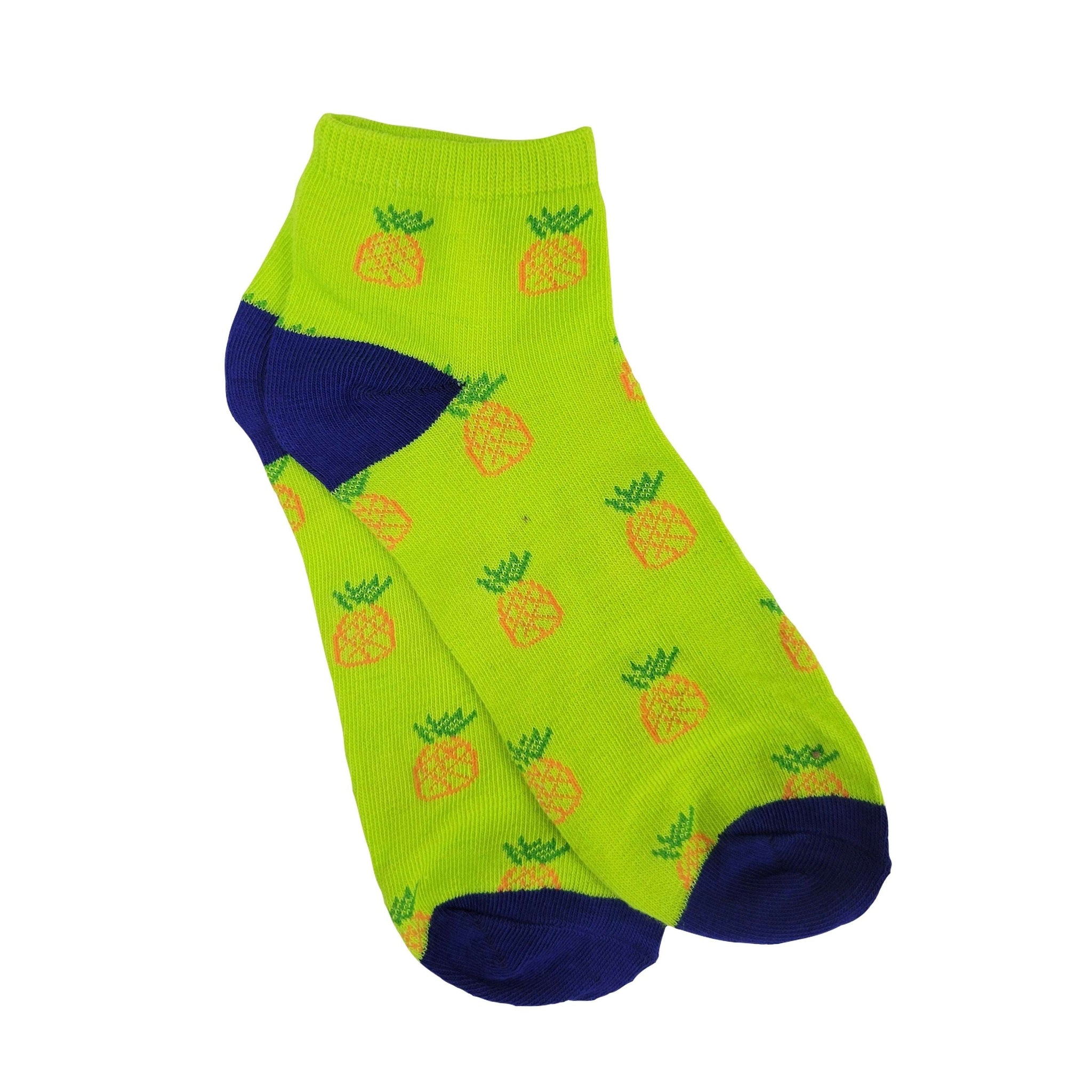 Fun Pineapple Patterned Ankle Socks (Adult Medium - Women's Shoe Sizes 5-10)
