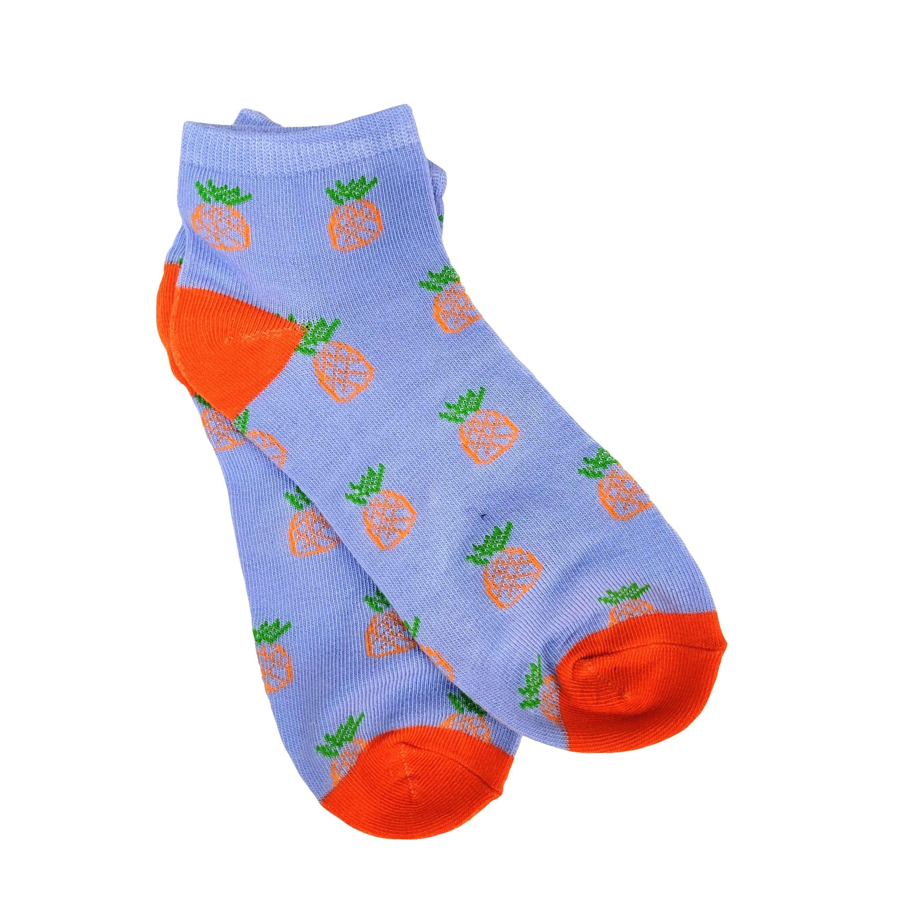 Fun Pineapple Patterned Ankle Socks (Adult Medium)