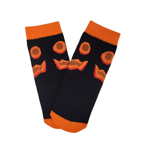 Pumpkin Face Socks for Kids (Ages 3-5)