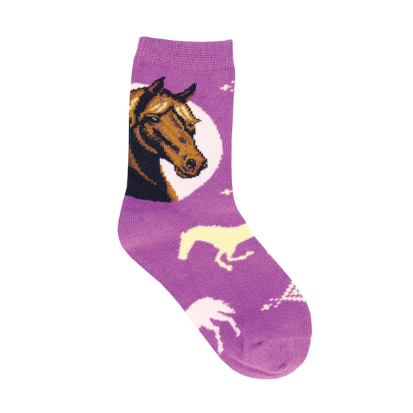 Dream Purple Pony Kids Socks (Ages 3-7)