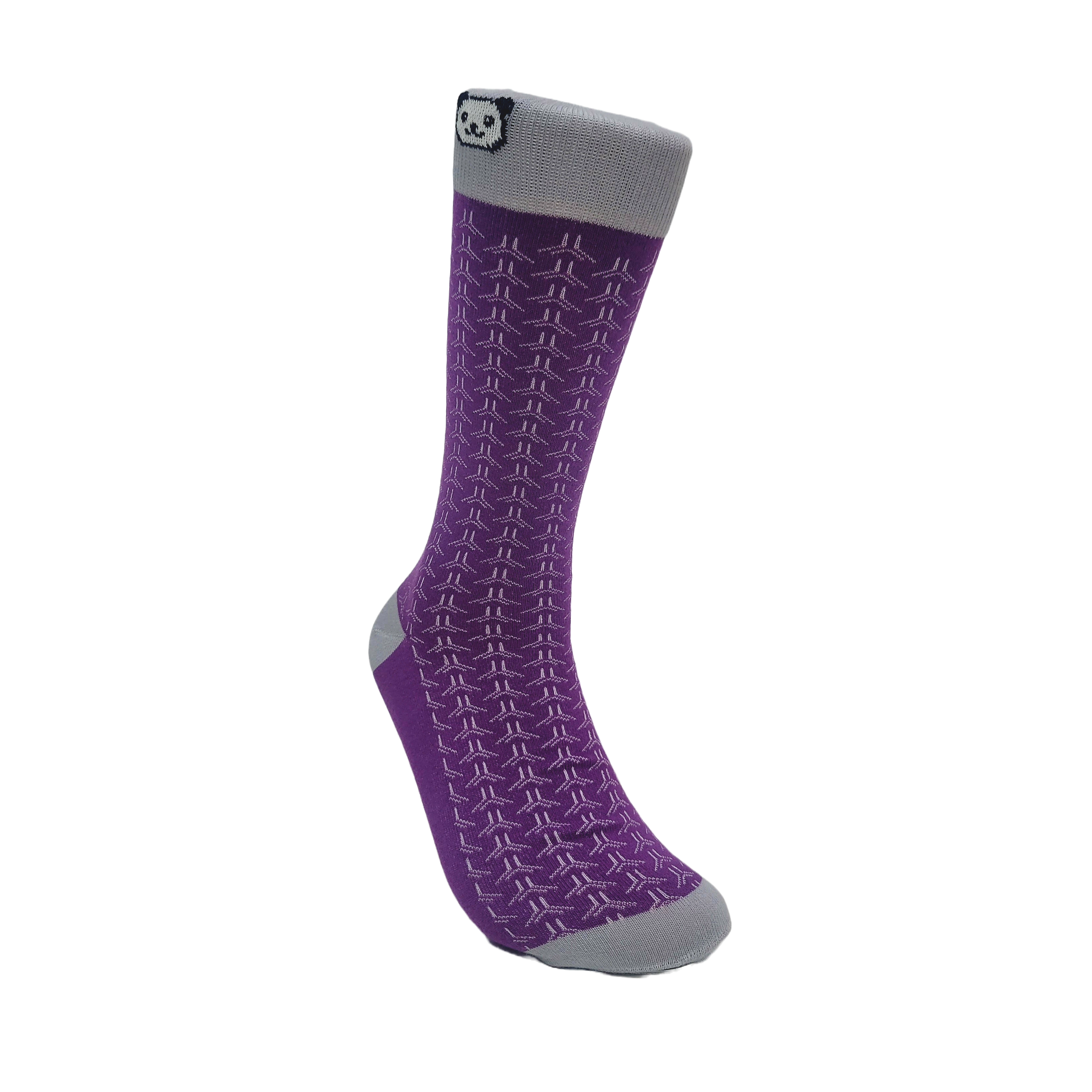 Purple and Gray Patterned Socks from the Sock Panda