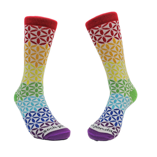 Rainbow Flower Pattern Socks from the Sock Panda (Adult Medium - Women's Shoe Sizes 5-10)