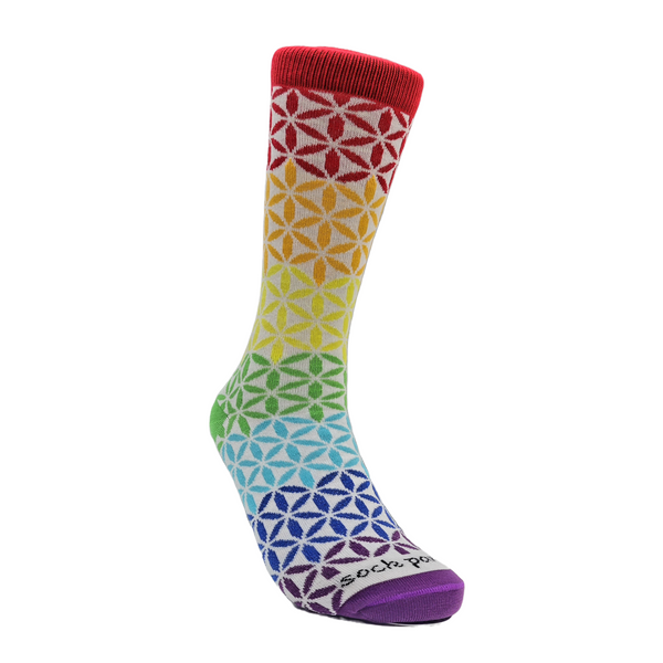 Rainbow Flower Pattern Socks from the Sock Panda (Adult Medium)