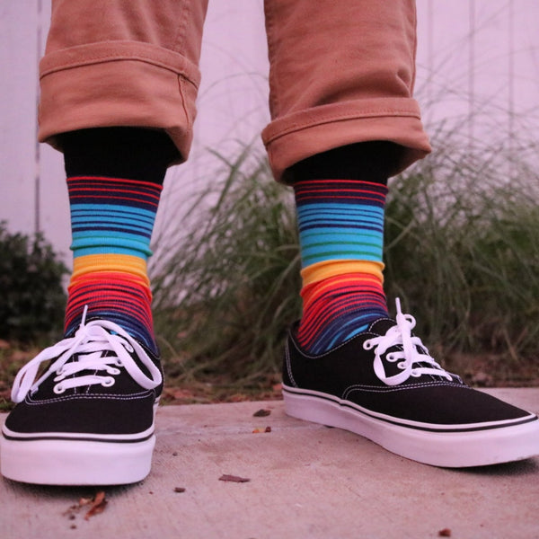 Vibrant Rainbow Stripes Socks from the Sock Panda
