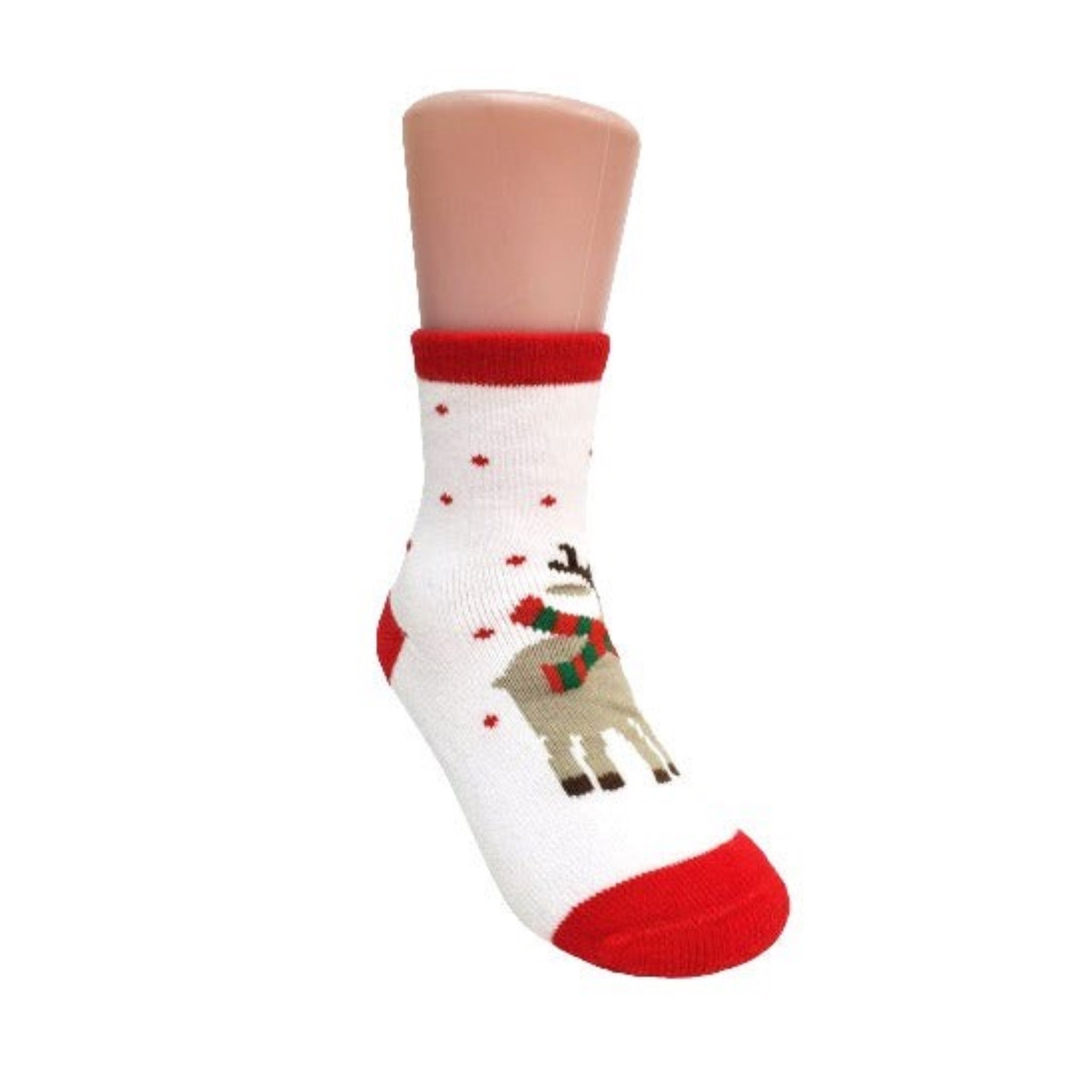 Reindeer Wearing a Scarf Socks for Kids (Ages 6 mo. to 5 yr)