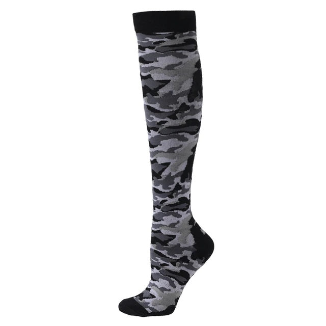 Gray Camouflage Knee High (Compression Socks)