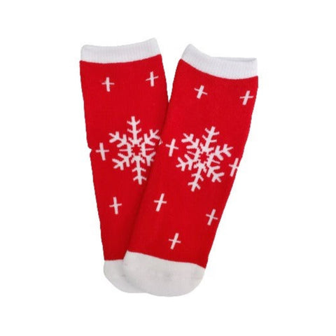 Red Snowflake Socks for Kids (Ages 6 mo. to 7 yr)