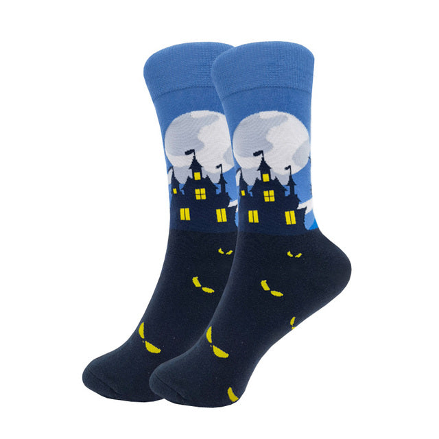 Haunted House by the Moon Socks (Adult Large)