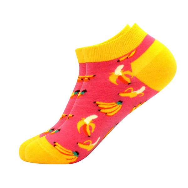 Pink Banana Ankle Socks from the Sock Panda (Adult Medium)