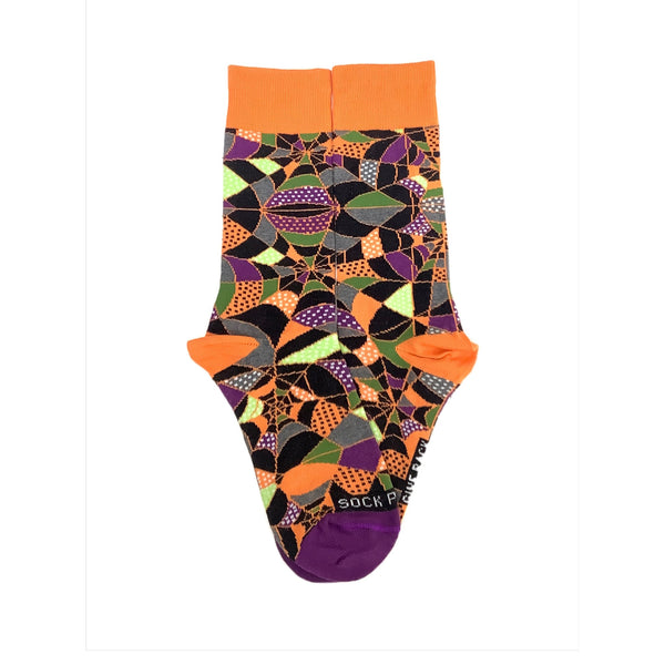 Colorful Spiderweb Pattern Socks from the Sock Panda (Adult Small)