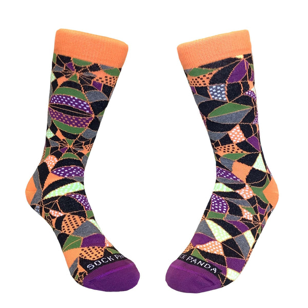 Colorful Spiderweb Pattern Socks from the Sock Panda (Adult Small)