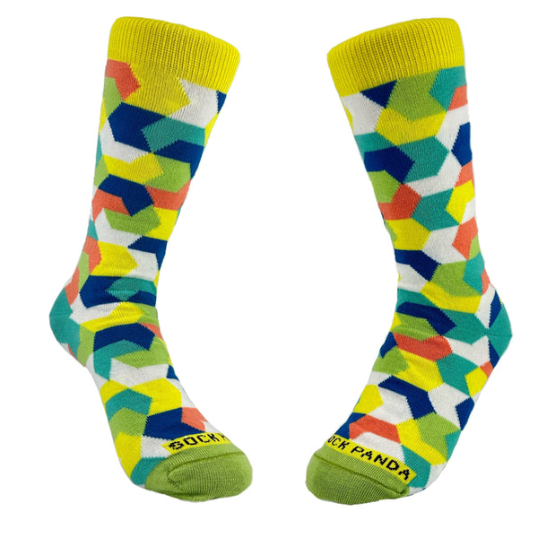 Intricate Geometric Puzzle Socks from the Sock Panda (Adult Small)